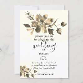 Una simple invitación floral blanca