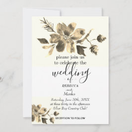Una simple invitación floral blanca para ti