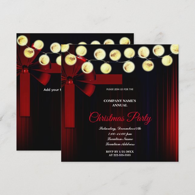 Una simple y elegante invitación del Partido de lo (Anverso / Reverso)