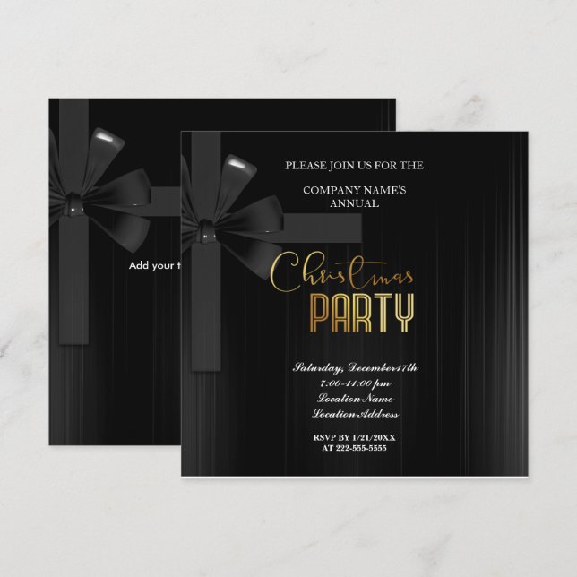 Una simple y elegante invitación del Partido de lo (Anverso / Reverso)