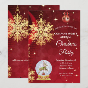 Una simple y elegante invitación roja para una fie