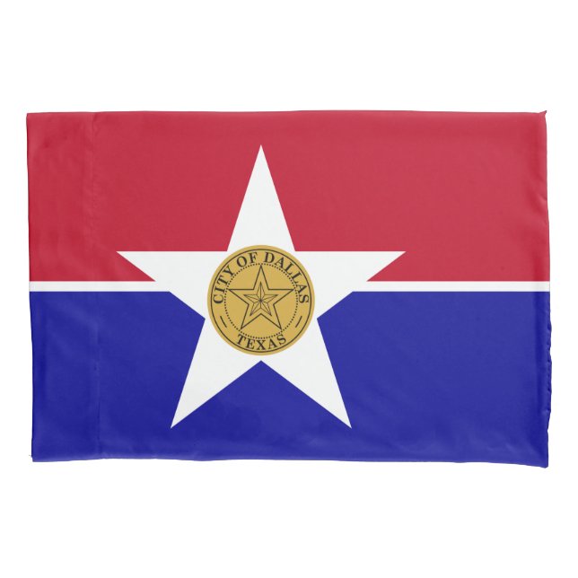 Una sola funda de almohada con bandera de Dallas (Anverso)