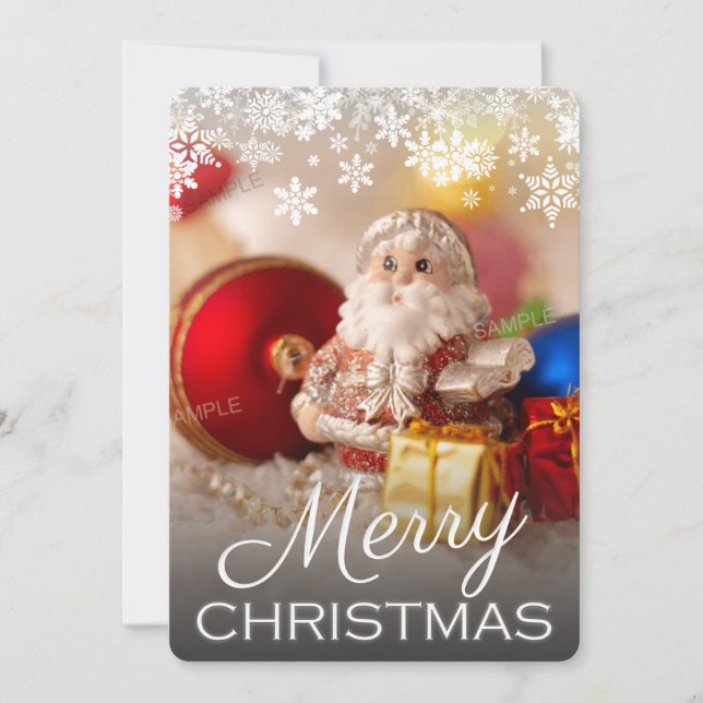 Una sola tarjeta de foto de Feliz Navidad con todo (Anverso)