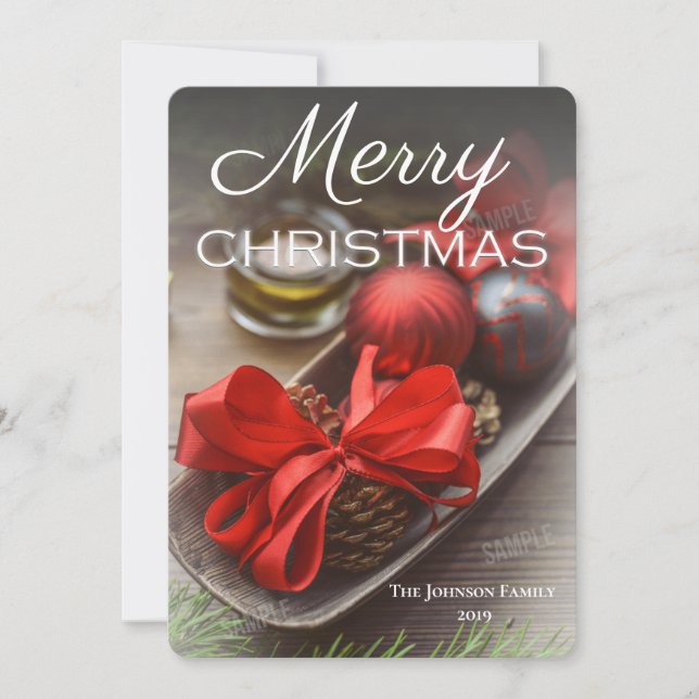 Una sola tarjeta de Navidades de fotos con la sang (Anverso)