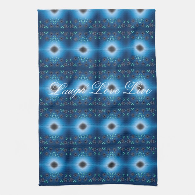 Una suave toalla de té azul y negro (Vertical)