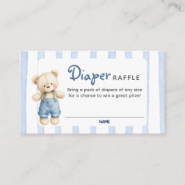 Una tarjeta azul Jean Baby Shower Diaper Raffle