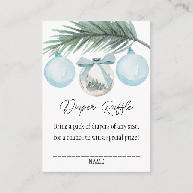 Una tarjeta Baby Shower de pañales para pañales (Anverso)