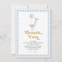 Una tarjeta de agradecimiento de ganso tonto