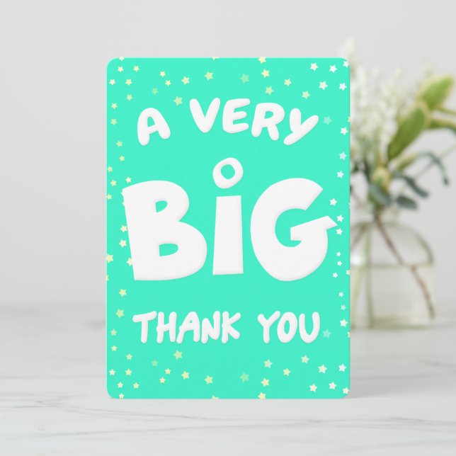 Una tarjeta de agradecimiento muy grande de mi par (Anverso de pie)