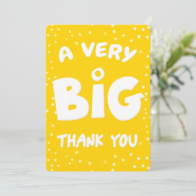 Una tarjeta de agradecimiento muy grande de mi par (Anverso de pie)