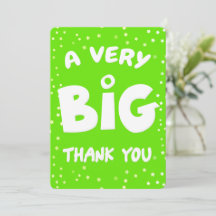 Una tarjeta de agradecimiento muy grande de mi par