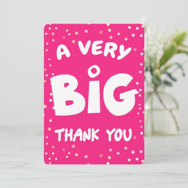 Una tarjeta de agradecimiento muy grande de mi par (Anverso de pie)