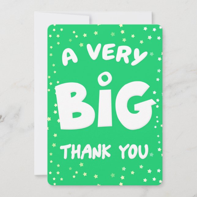 Una tarjeta de agradecimiento muy grande de mi par (Anverso)