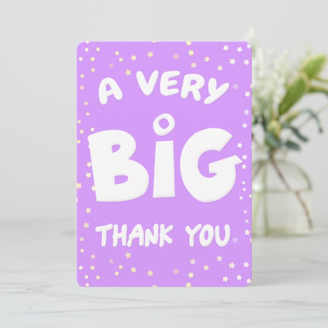 Una tarjeta de agradecimiento muy grande de mi par (Anverso de pie)