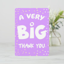 Una tarjeta de agradecimiento muy grande de mi par