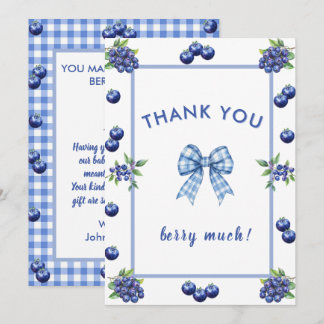Una tarjeta de agradecimiento para baby shower de