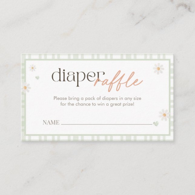 Una tarjeta de Baby Shower Diaper Raffle de mala c (Anverso)