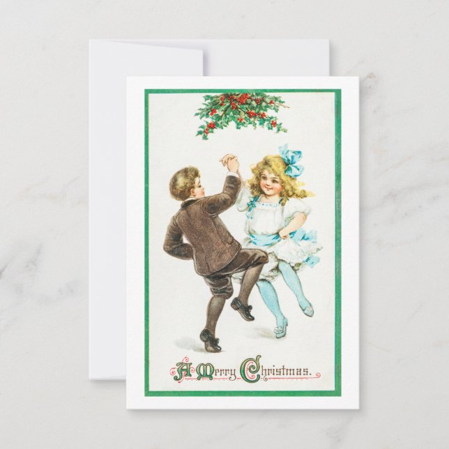 Una tarjeta de baile para los niños navideños (Anverso)