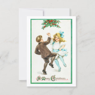 Una tarjeta de baile para los niños navideños
