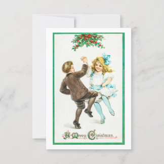 Una tarjeta de baile para los niños navideños