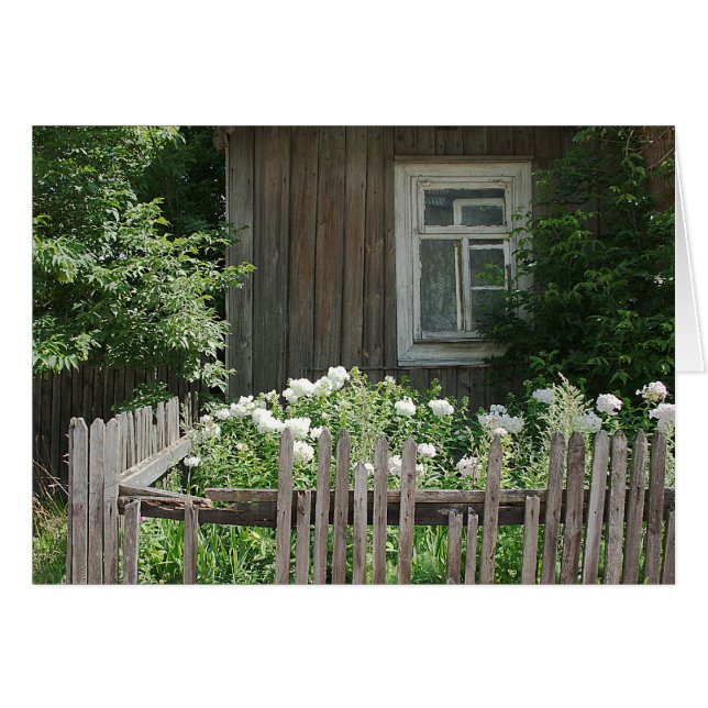 Una tarjeta de cabaña de madera (Anverso (Horizontal))