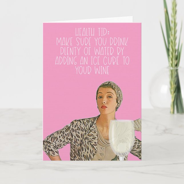 Una tarjeta de consejo de salud divertida. (Anverso)