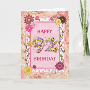 Una tarjeta de cumpleaños 92 de artesanía