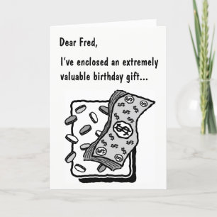 Una tarjeta de cumpleaños chistosa con una