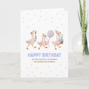 Una tarjeta de cumpleaños con un elefante y marco 