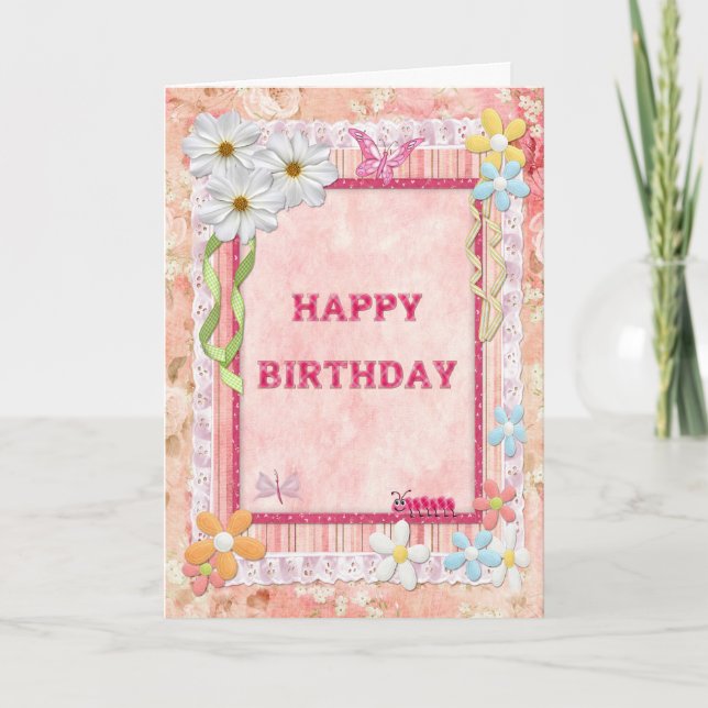 Una tarjeta de cumpleaños de artesanía (Anverso)
