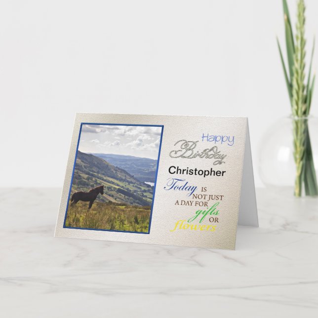 Una tarjeta de cumpleaños de caballo, ¡sólo hay qu (Anverso)