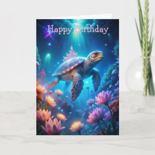 Una tarjeta de cumpleaños de la tortuga