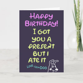 Una tarjeta de cumpleaños divertida del perro, un 