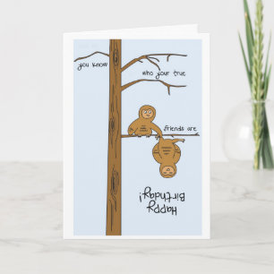 Una tarjeta de cumpleaños feliz.