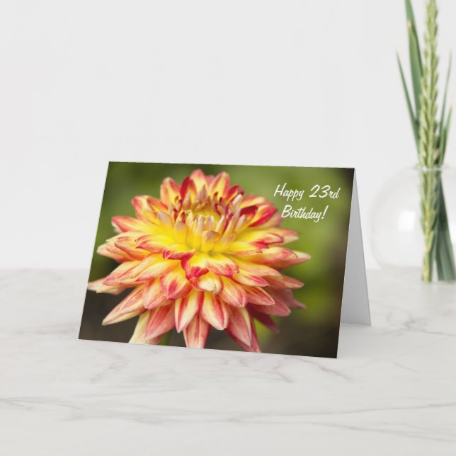 Una tarjeta de cumpleaños feliz 23 de Dahlia (Anverso)