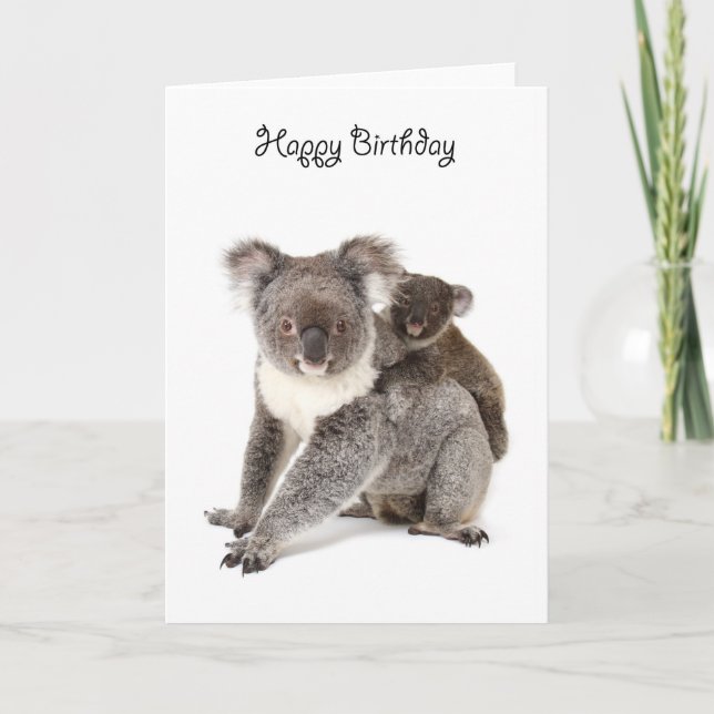 Una tarjeta de cumpleaños feliz de koala (Anverso)