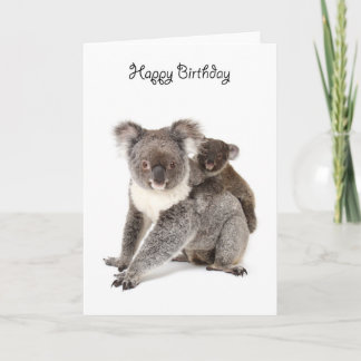 Una tarjeta de cumpleaños feliz de koala