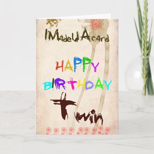 Una tarjeta de cumpleaños para gemelos (Anverso)