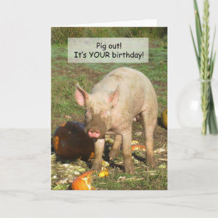 ¡Una tarjeta de cumpleaños para los cerdos!