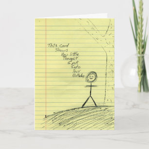 Una tarjeta de cumpleaños pensativa