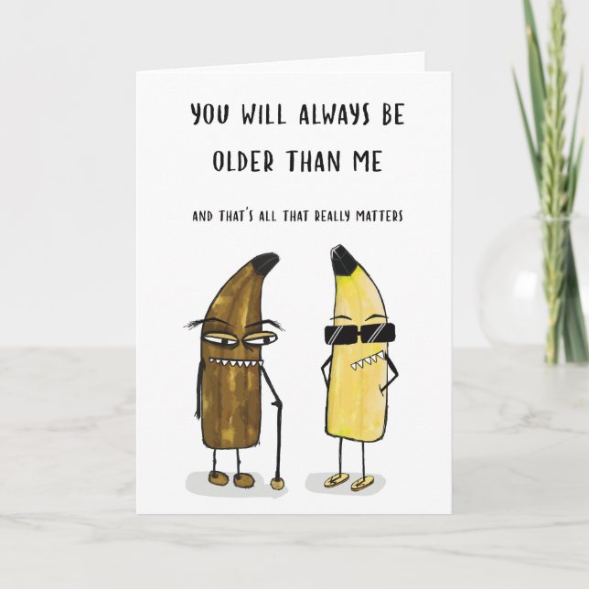 Una tarjeta de cumpleaños vieja y madura (Anverso)