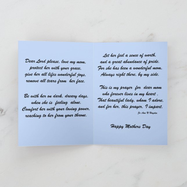 Una tarjeta de DÍA DE LA MADRE PRAYER (Interior)