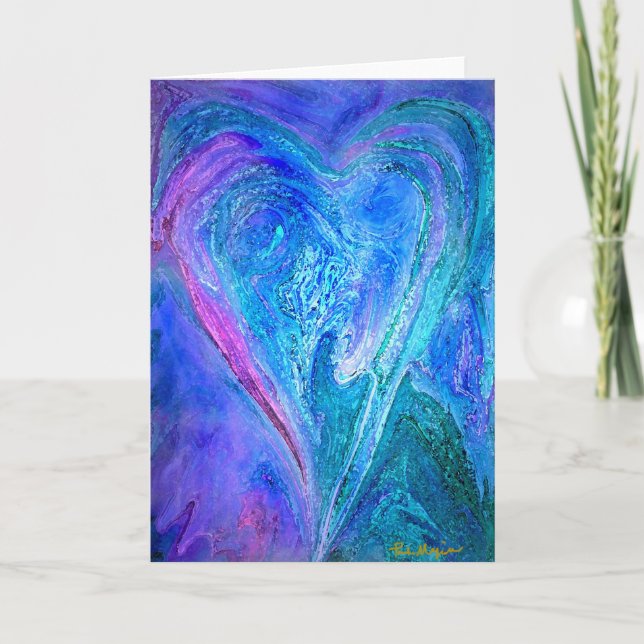 Una tarjeta de felicitación abierta del corazón (Anverso)