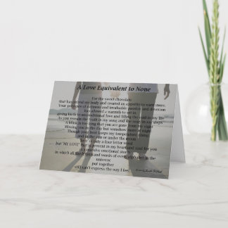 Una tarjeta de felicitación con un amor sin igual