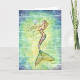 Una tarjeta de felicitación de sirena de una burbu