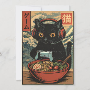 Una tarjeta de felicitación divertida con un gato 