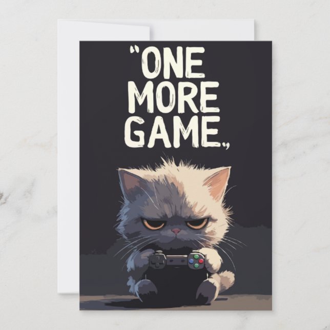 Una tarjeta de felicitación divertida con un gato  (Anverso)
