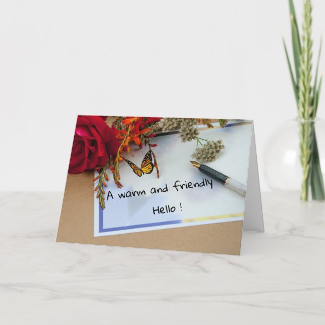 Una tarjeta de felicitación doblada y amigable (Anverso)