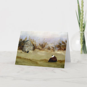 Una tarjeta de felicitación larga de la espera