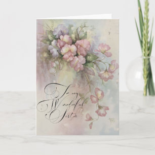 Una tarjeta de felicitación para una hermana